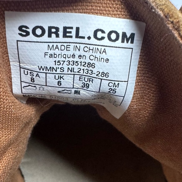 SOREL Out N About Ankle Duck Boots Brown Leather Blue Rubber Waterproof - Picture 6 of 7